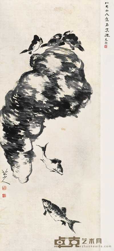 八大山人 鱼鹰图 立轴 134×54cm